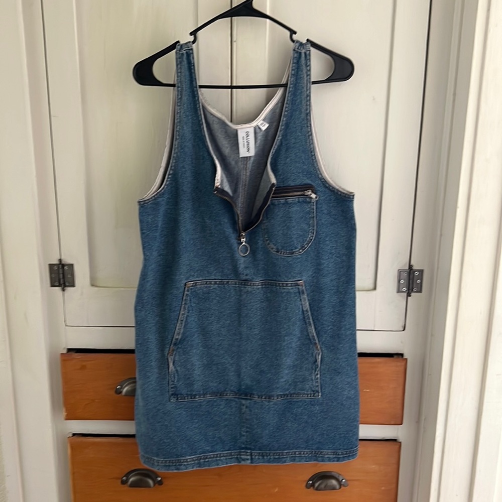 ASOS Collusion Denim Pinafore Dress